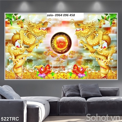 Tranh gạch 3d rồng phượng - XCV43