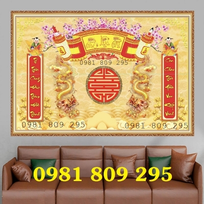 Mẫu gạch 3d trang trí ban thờ hình rồng