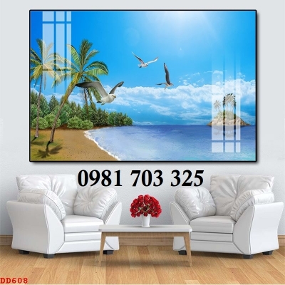 Tranh gạch 3d cảnh biển xanh
