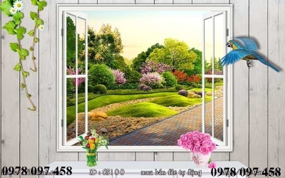 Tranh gạch men - tranh cửa sổ