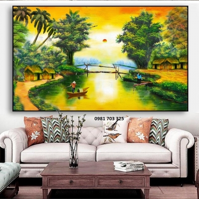 Gạch tranh đồng quê 3D trang trí