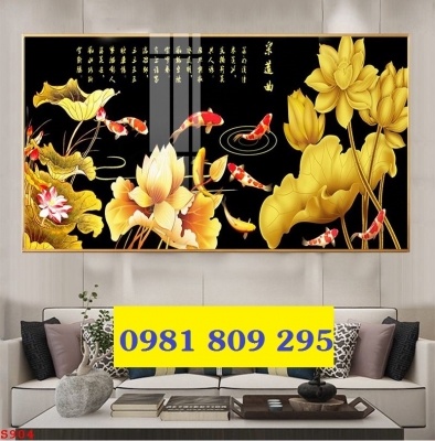 Tranh 3D trang trí phòng- gạch tranh cá chép hp319