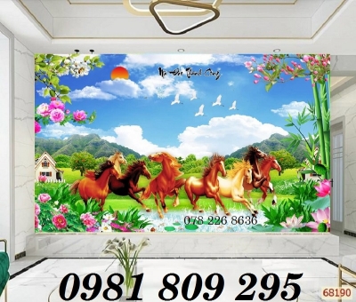 Tranh gạch bát mã - gạch tranh ốp phòng khách