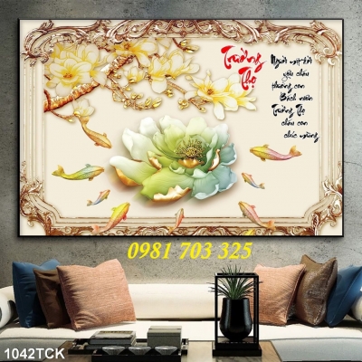Gạch tranh trang trí cá chép