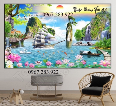 Tranh 3D- Tranh thuận buồm xuôi gió