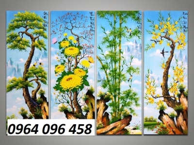 Tranh gạch 3d tứ quý - MCV89