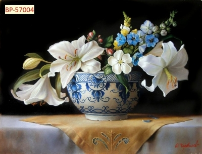 Tranh họa tiết bình hoa