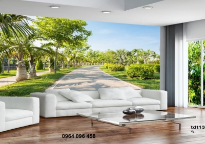tranh gạch thác nước phong cảnh - CBB77
