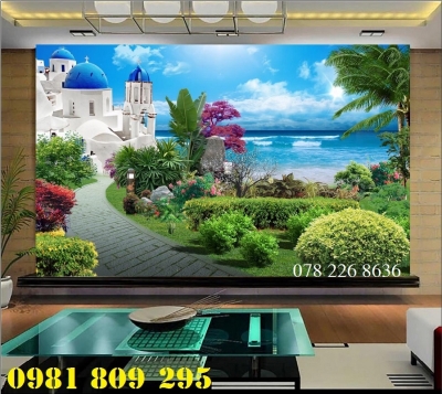 gạch tranh 3d - tranh trang trí 3d phong cảnh