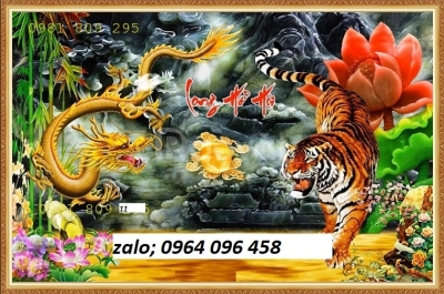 Tranh gạch 3d tranh hổ phong thủy - KHG85