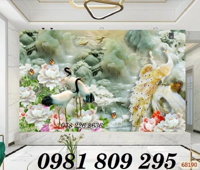 Tranh gạch chim hạc 3d cao cấp HG9343
