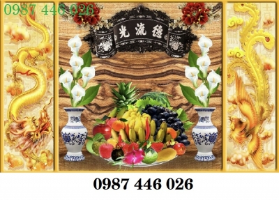 Gạch tranh phòng thờ, tranh ốp tường ban thờ HP82
