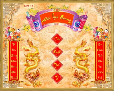 Phòng thờ trang nghiêm - tranh gạch men