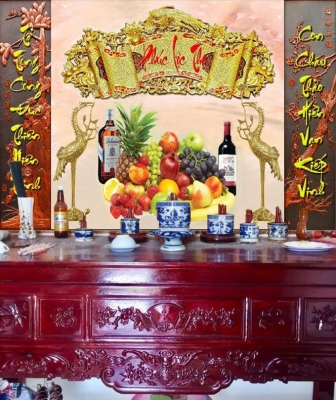 Tranh ốp tường phòng thờ