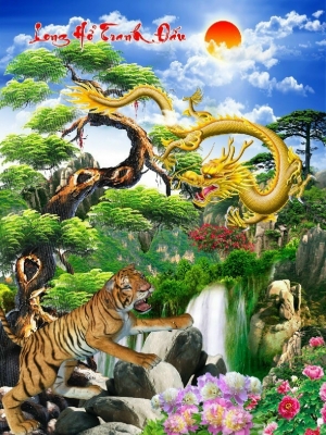 Gạch tranh đẹp hình hổ 3D