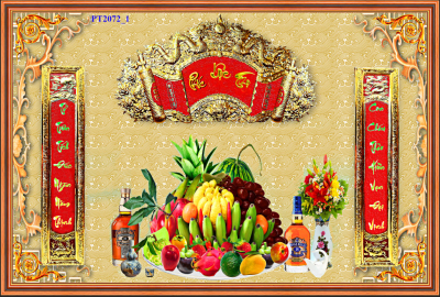 Gạch tranh dán tường phòng thờ