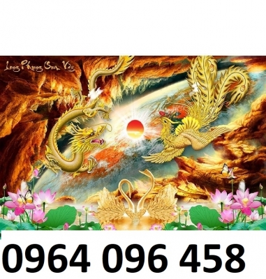 Tranh gạch 3d rồng phượng 666SL