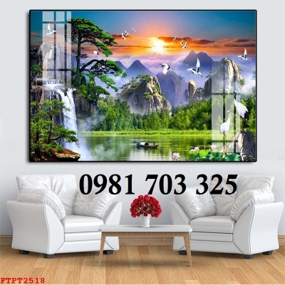 Gạch tranh phong cảnh thác nước