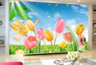 tranh gạch 3d hoa cỏ phong cảnh thiên nhiên - 23DM