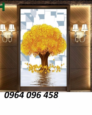 Tranh gạch 3d cây kim tiền - CNB883