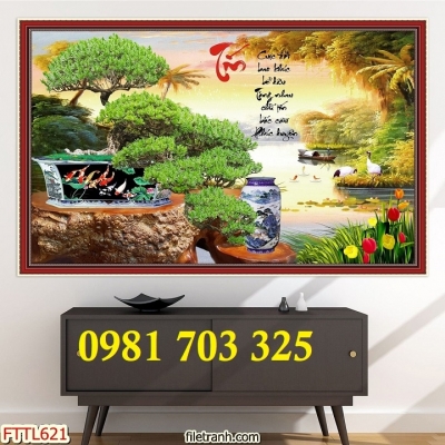 Tranh gạch 3d trang trí Hoa Mai