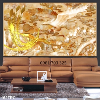 Tranh gạch rồng phượng phong thủy dán tường