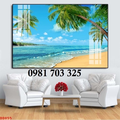 Tranh gạch 3D phong cảnh bãi biển
