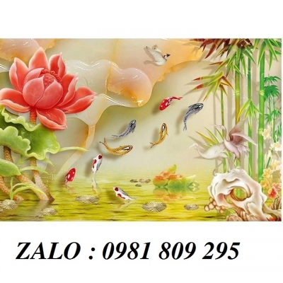 Tranh sứ ngọc , gạch tranh 3d hoa sen sắc nét