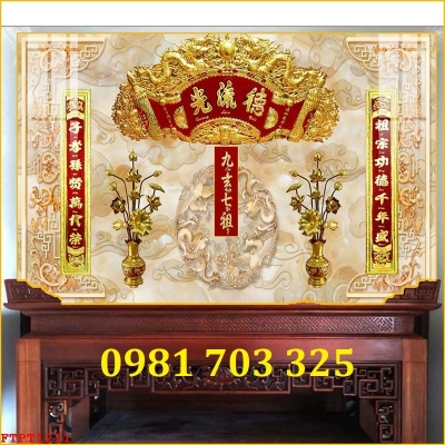 Gạch tranh đẹp 3D trang trí phòng thờ