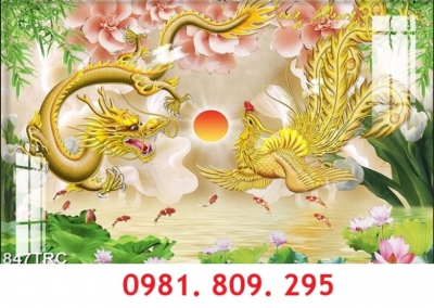 Gạch trang trí , rồng phượng , tranh gạch 3d HN9966