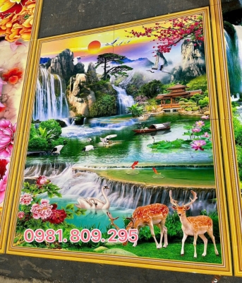 Gạch tranh thiên nhiên 3d khổ dọc