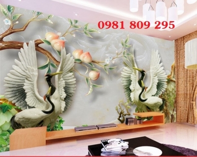 Gạch tranh tùng hạc sứ ngọc