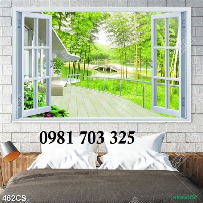 Tranh gạch 3D cửa sổ