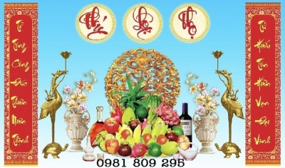 Tranh gạch men 3d bàn thờ