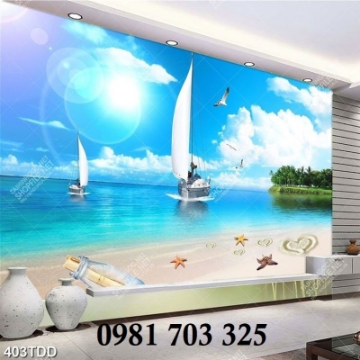 Gạch tranh phong cảnh biến dán tường