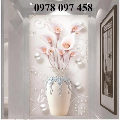 Gạch tranh bình hoa 3D