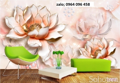 Tranh gạch 3d dán tường phòng khách - NBX55