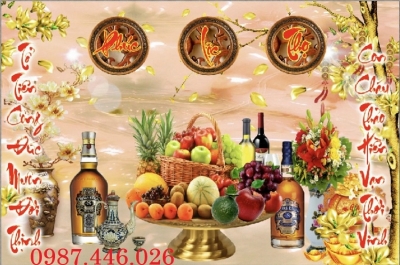 Gạch tranh phòng thờ, tranh ốp tường HP0822