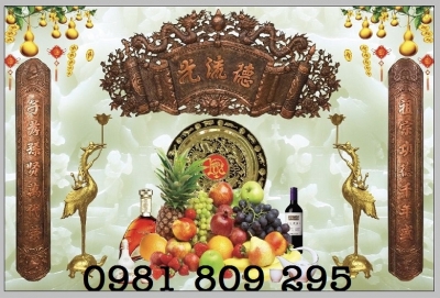 Tranh gạch men 3d bàn thờ