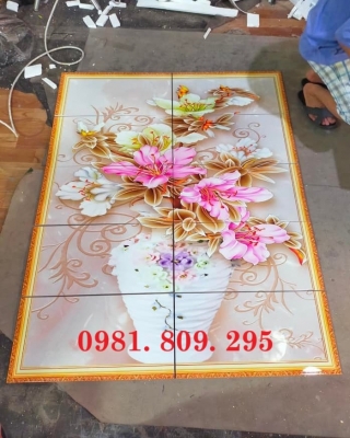 Gạch tranh 3d bình hoa cao cấp