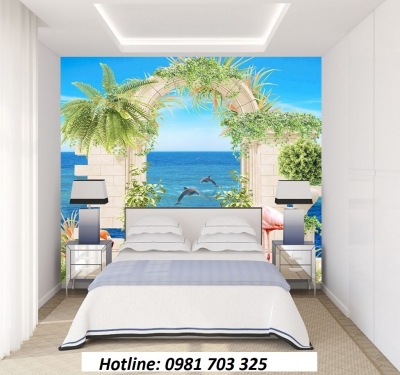 Gạch tranh ốp tường phòng ngủ