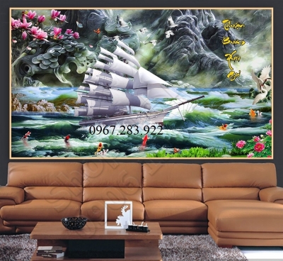 Tranh gạch- Tranh thuận buồm xuôi gió