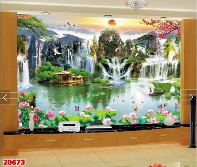 Tranh gạch 3d phong thủy phòng khách - SXVV66