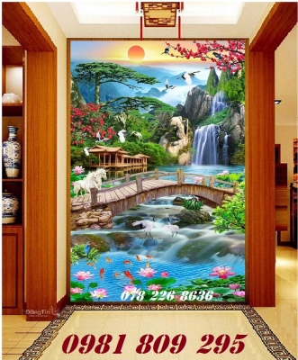 Gạch tranh 3d - tranh 3d phong cảnh đứng