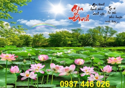 Tranh gạch men hoa sen 3d HP823