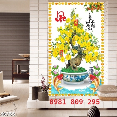 Tranh gạch men hoa mai