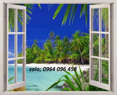 Tranh gạch 3d ốp tường cửa sổ - 69CVMN