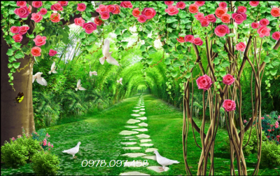 Gạch tranh 3D ốp phòng ngủ