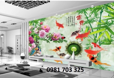 tranh cá chép-gạch tranh phong thủy