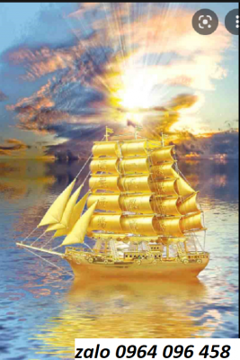Tranh gạch 3d phong thủy thuyền buồm - 988VV